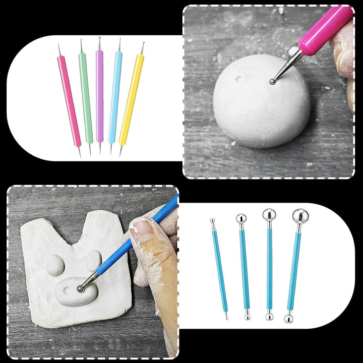 2 x 100ml air dry clay glaze und 30pcs modellierwerkzeug,ton glasur ohne brennen Schützt die Keramik