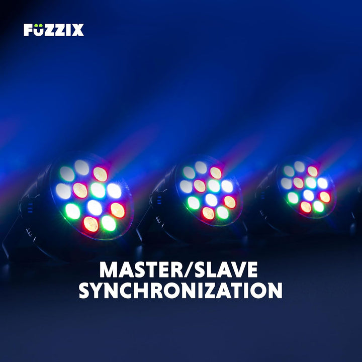 Fuzzix PLF12 - LED Par Strahler - 12x 2 Watt LEDs - Discolicht Partylicht, RGB Strahler mit Fernbedi