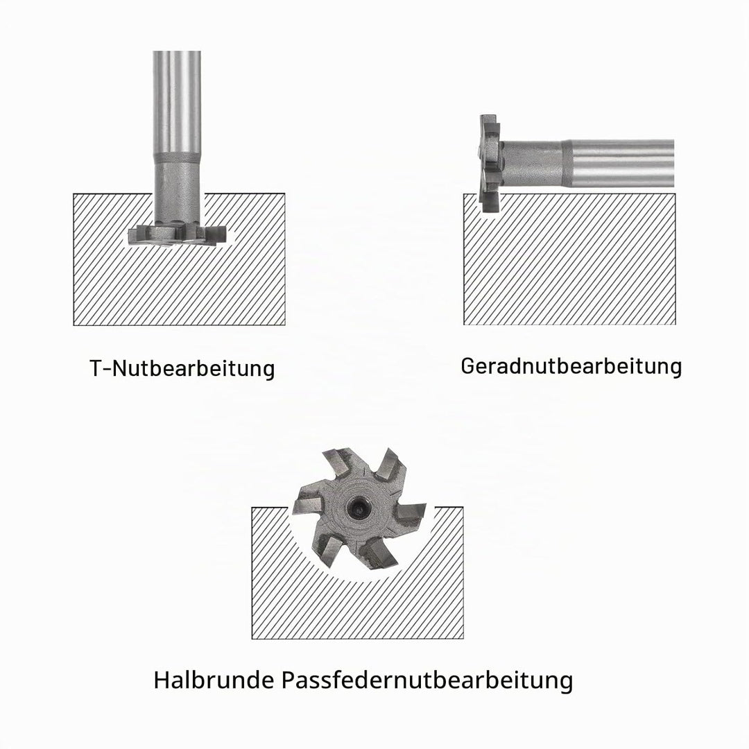 sourcing map 6 Flöten T-Nutfräser 4mm Tiefe 25mm Schnittdurchmesser 12mm Edelstahl Kupfer Aluminium