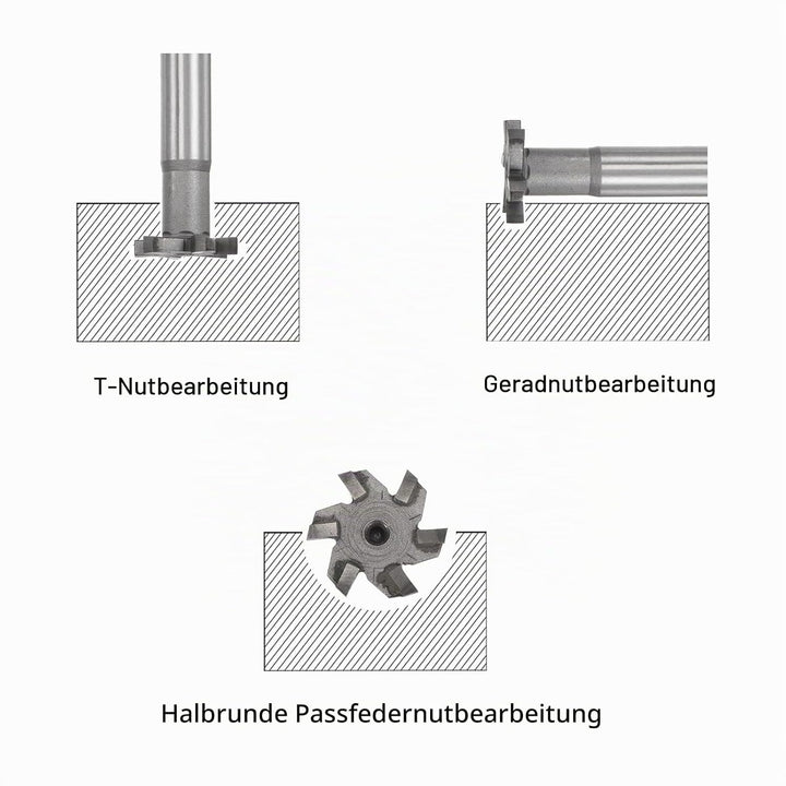 sourcing map 6 Flöten T-Nutfräser 4mm Tiefe 25mm Schnittdurchmesser 12mm Edelstahl Kupfer Aluminium
