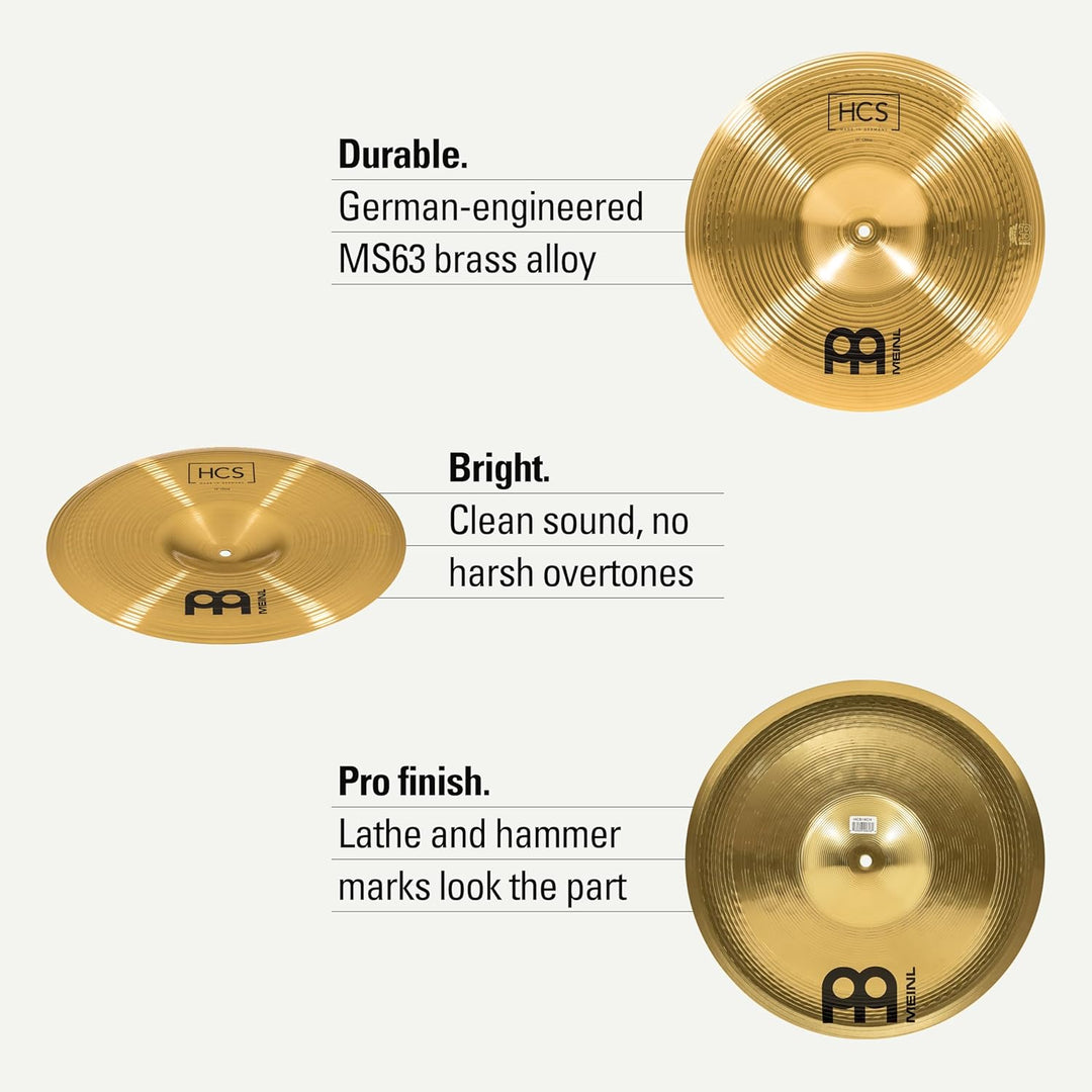Meinl Cymbals HCS China 16 Zoll (Video) Schlagzeug Becken (40,64cm) Messing, Traditionelles Finish (