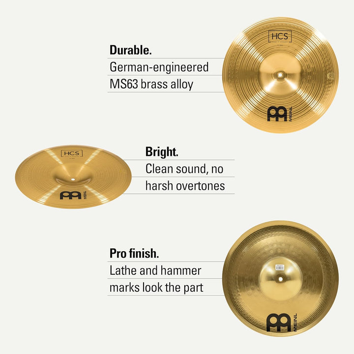 Meinl Cymbals HCS China 16 Zoll (Video) Schlagzeug Becken (40,64cm) Messing, Traditionelles Finish (
