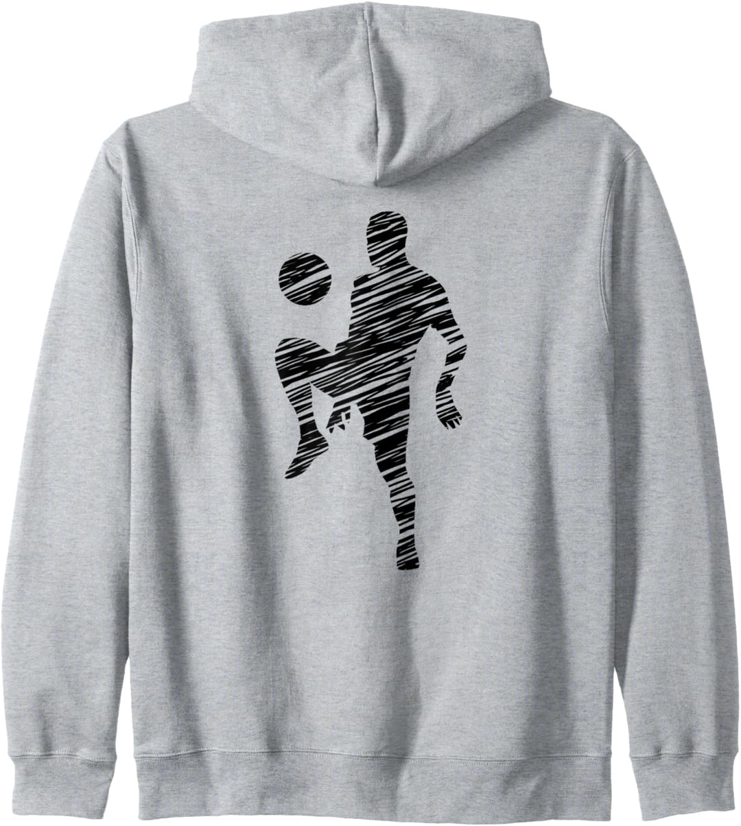 Fussballer und Fussball Fan Motiv Vintage Kapuzenjacke