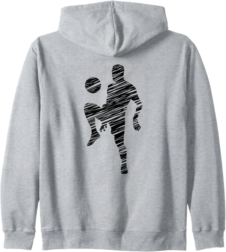 Fussballer und Fussball Fan Motiv Vintage Kapuzenjacke