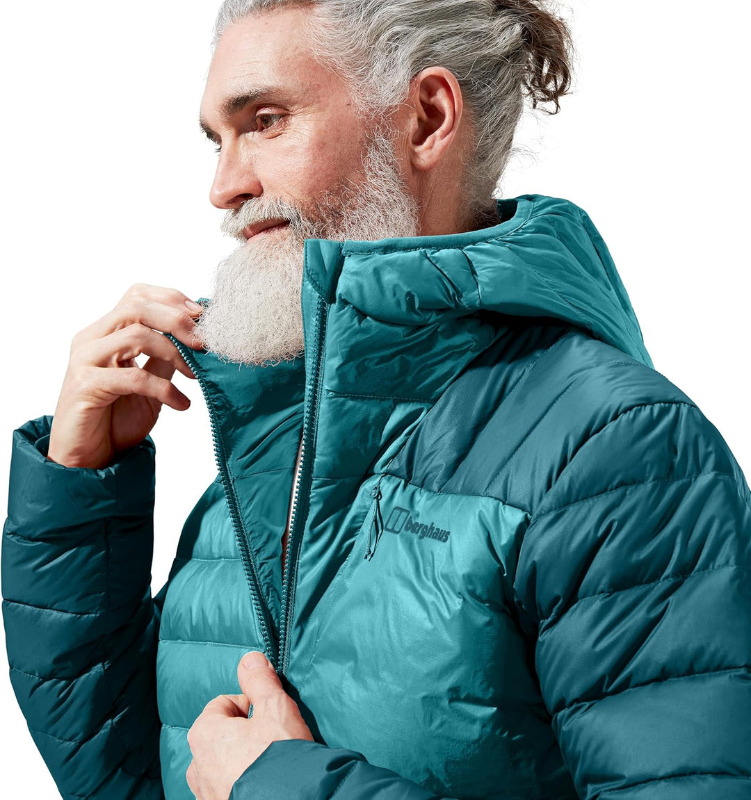 Berghaus Herren Silksworth Hooded Down Insulated Jacket XL Dschungel-Jewel/Deep Ocean, XL Dschungel-