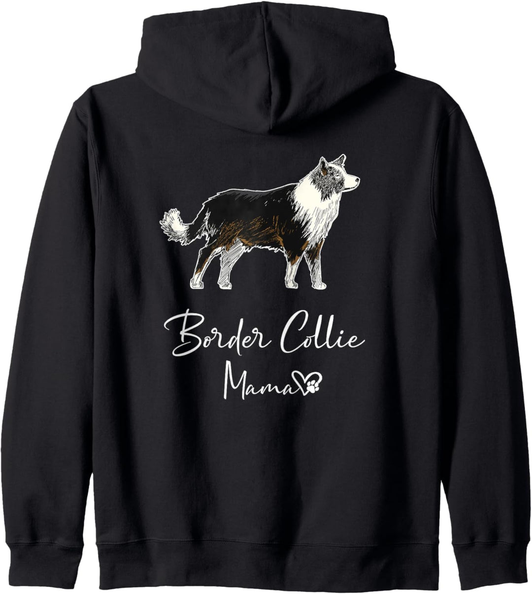 Border Collie Mama Hundemama Hund Frauchen Haustier Rückendr Kapuzenjacke