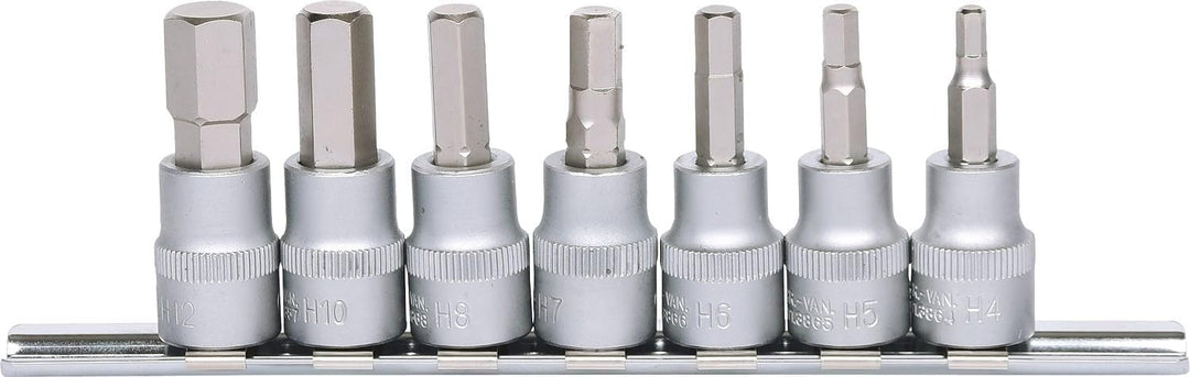 KS Tools 911.3945 3/8" Bit-Stecknuss-Satz Innensechskant, 7-tlg.