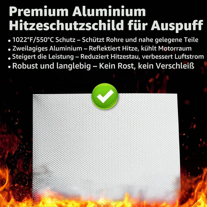 1Rolle 200 * 40cm geprägt Hitzeschutzblech aus Aluminium, hitzebeständiges Hitzeschild/Isolierung/Sc