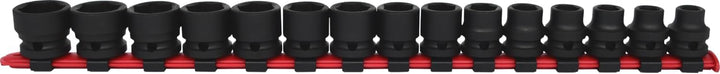 KS Tools 1/2" Sechskant-Kraft-Stecknuss-Satz, extra kurz, 15-tlg.