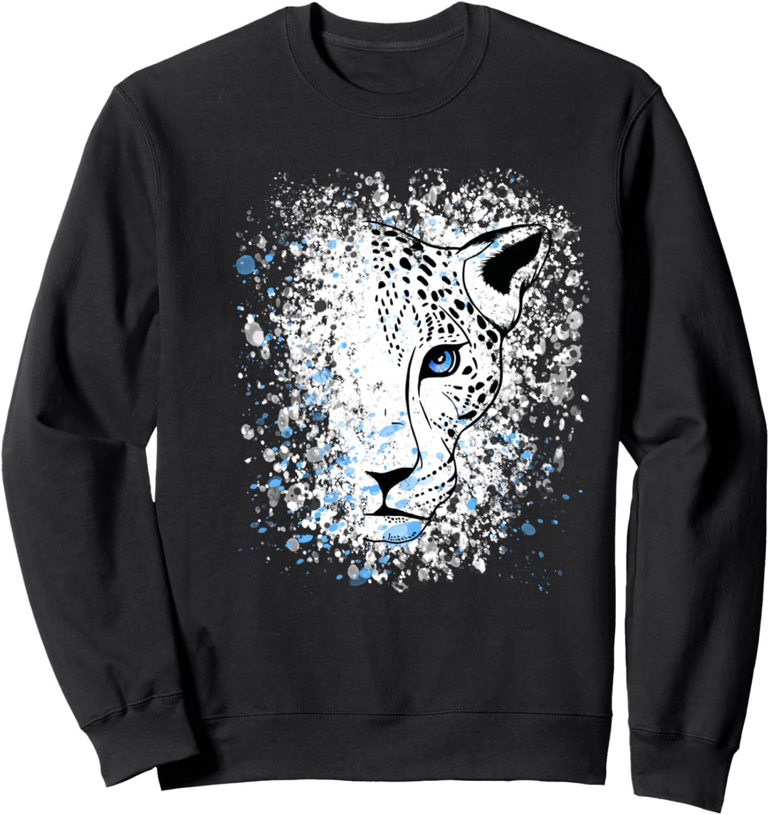 Schneeleopard Blaue Augen Leopard Raubkatze Cool Sweatshirt