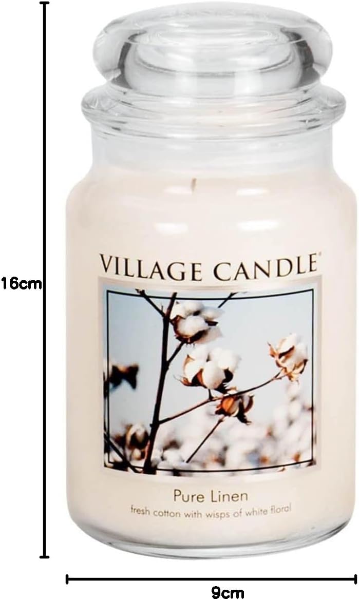 Village Candle Duftkerze 17 x 10 cm 1219 g Reines Leinen