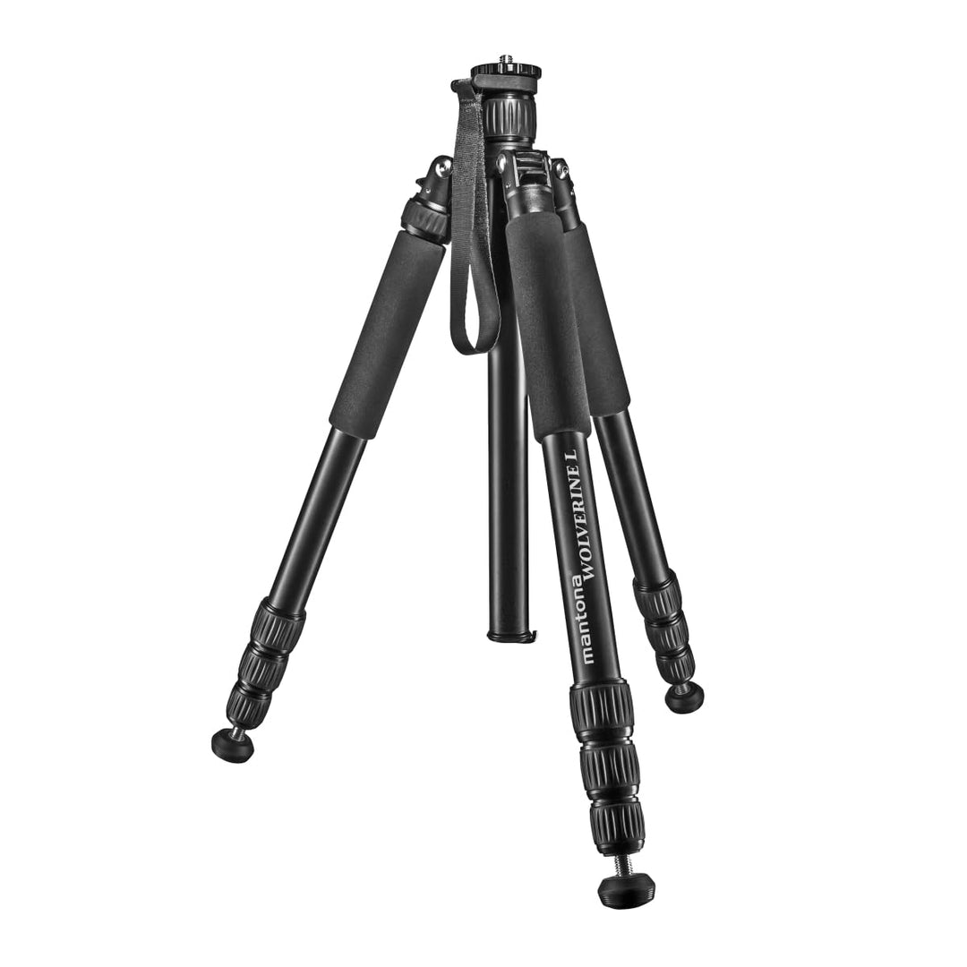 Mantona Wolverine L 284 Kamerastativ Aluminium, Fotostativ bis 15 kg, höhenverstellbar bis 166 cm, S