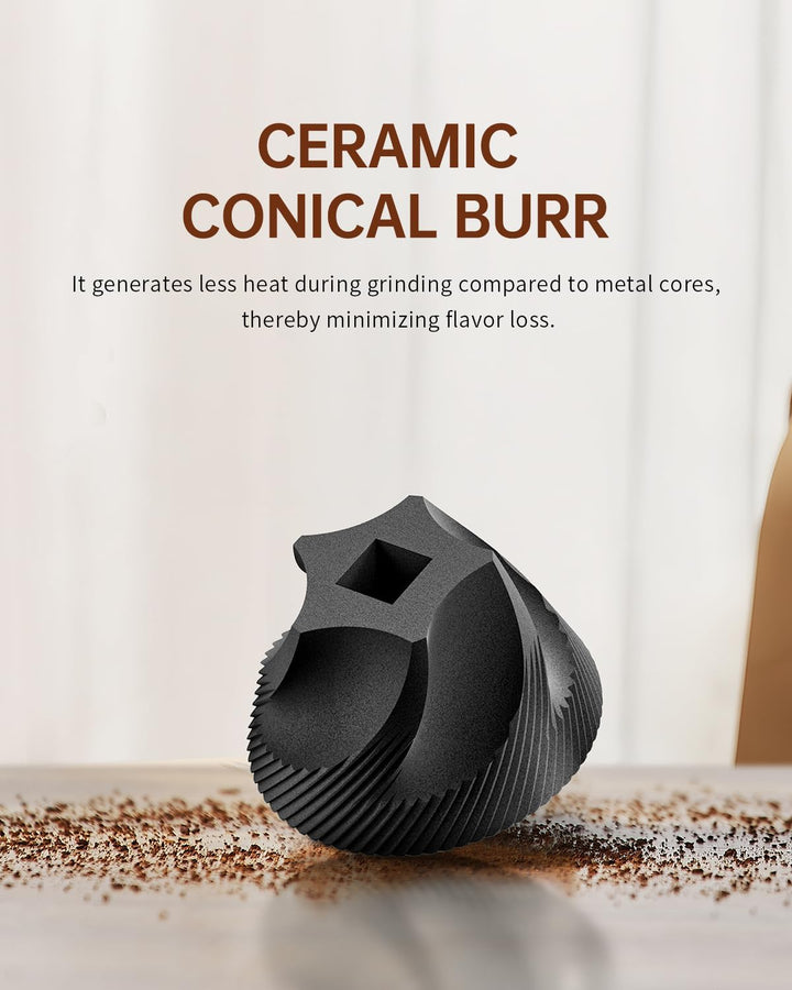 CIRCLE JOY Tragbare Manuelle Kaffeemühle mit keramischem Konischem Frässtift und 40 Externen Einstel