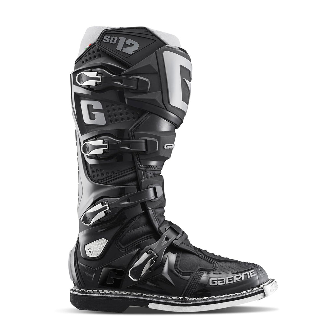 Gaerne Motocross-Stiefel SG 12 Schwarz Schwarz 41 EU, Schwarz 41 EU