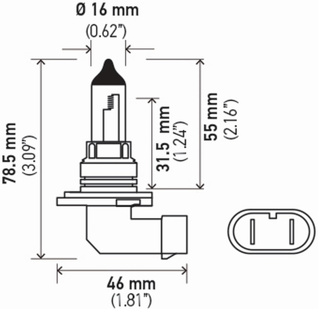 HELLA 9006 80 WTB Doppel-Blister mit hoher Wattzahl, 12 V, 2 Stück Twin Blister Hohe Wattleistung: 8