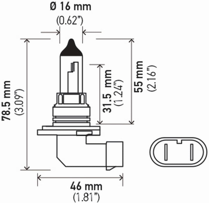 HELLA 9006 80 WTB Doppel-Blister mit hoher Wattzahl, 12 V, 2 Stück Twin Blister Hohe Wattleistung: 8
