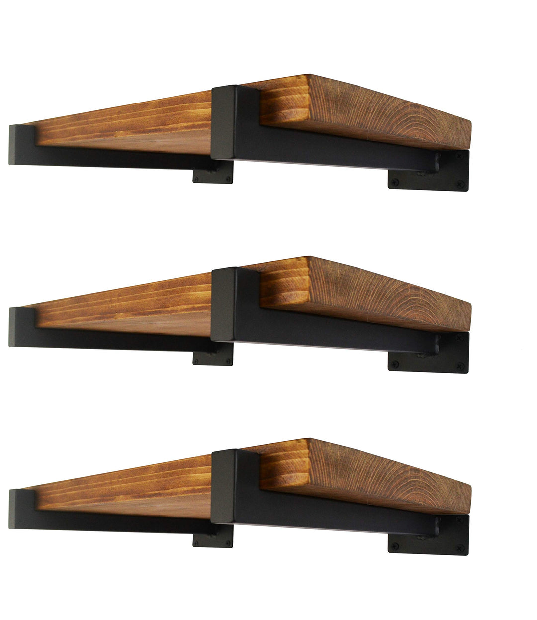 6 Stück schwebende Regalhalterungen Schwerlast-Wandmontage, Industrie-Metallregale mit Lippe 12 Inch