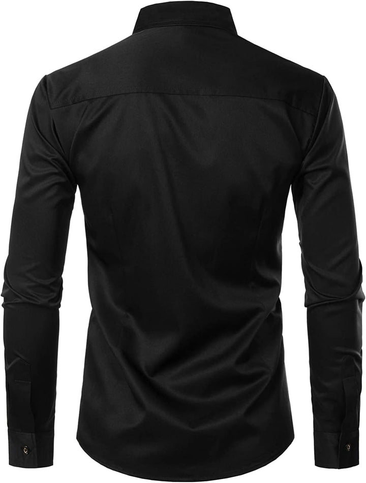 PARKLEES Herren-Smokinghemd, schmale Passform, langärmelig XXL Zzcl56-black, XXL Zzcl56-black