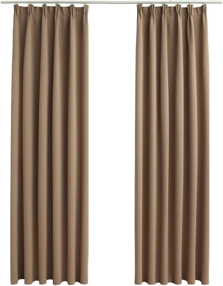 WIFESE 2 Stück Verdunkelungsvorhänge mit Haken 140x225 cm Taupe Vorhang Blickdicht Gardine Curtains