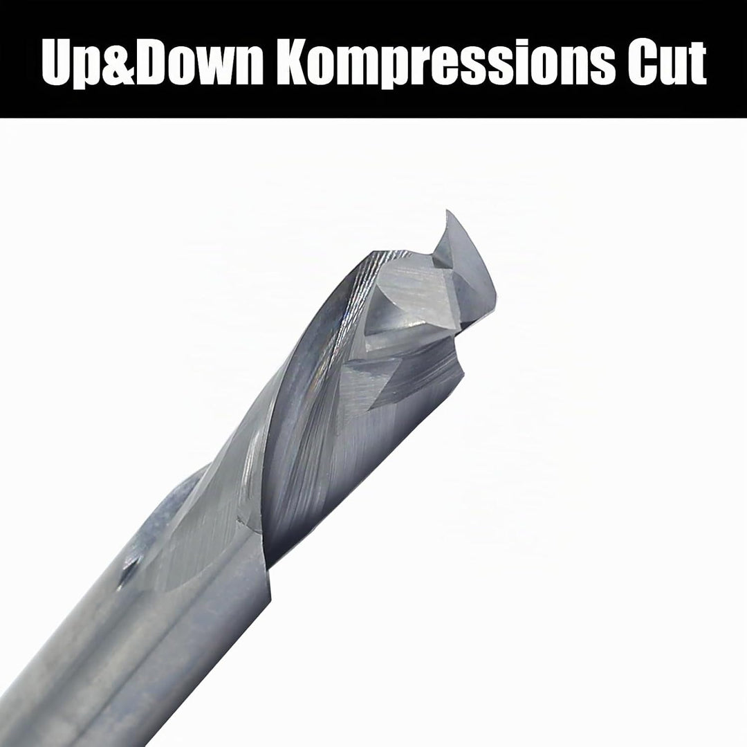 Spiralnutfräser 8mm Schaft，Up&amp;Down Kompressions Cut CNC VHM Spiralfräser für Oberfräse，8 mm mit Schn