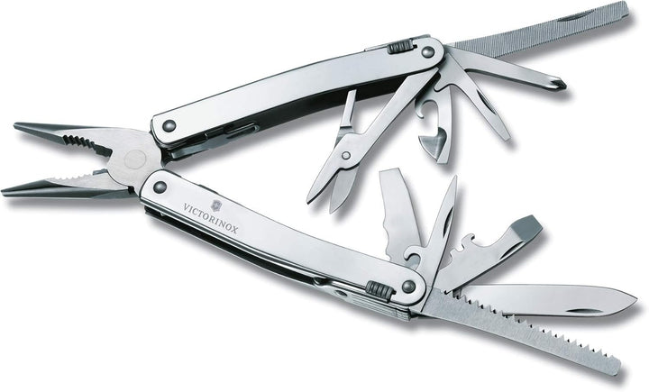 Victorinox, Multifunktionswerkzeug, Swiss Tool Spirit X Plus Ratchet, Silber (36 Funktionen, Festste
