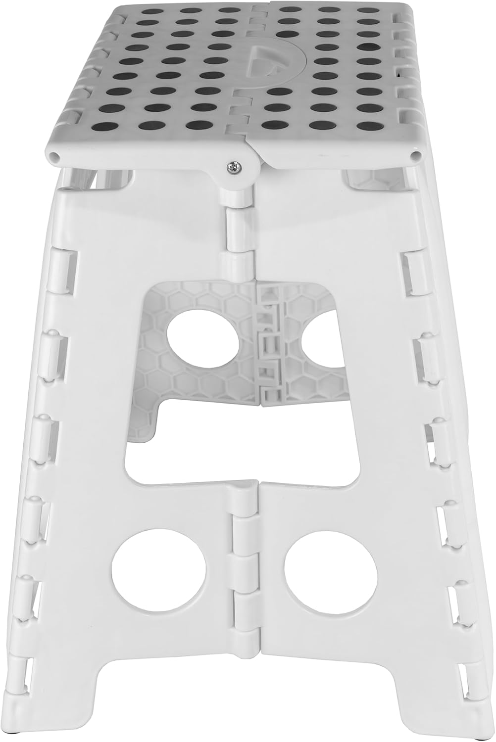 Tritthocker klappbar, Klapphocker faltbar 150 kg, 1 Stufe, rutschfest (Weiss, 39 x 40 x 32 cm) Weiss