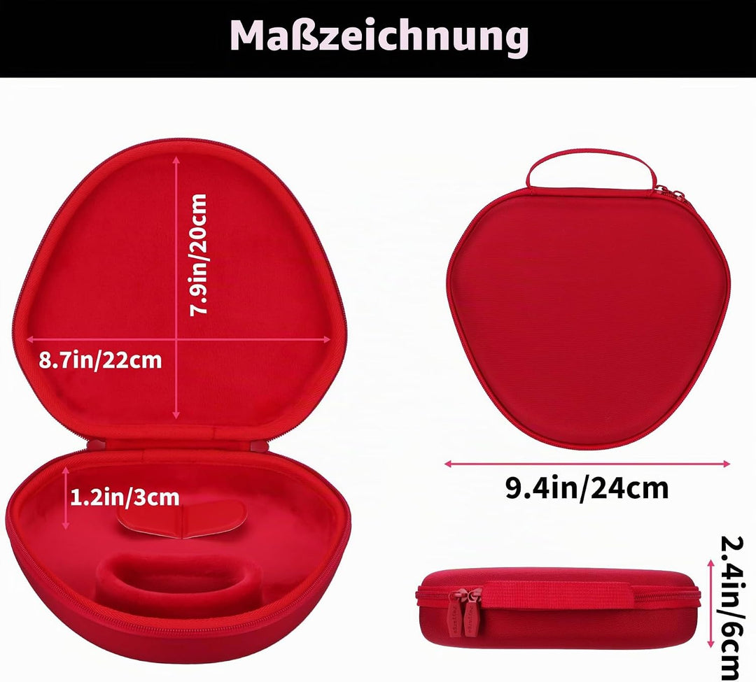 Hart Schutzhülle kompatibel mit Apple AirPods Max Kopfhörer Rot, Rot