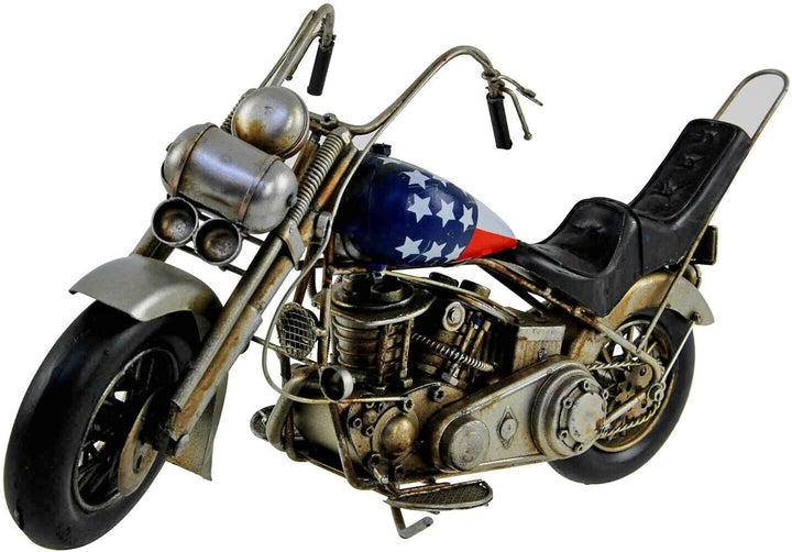 L&amp;P LP42756 Figur | Vintage Blue Motorbike | 1 Stück - 32 x 17 x 14 cm Zubehör, mehrfarbig