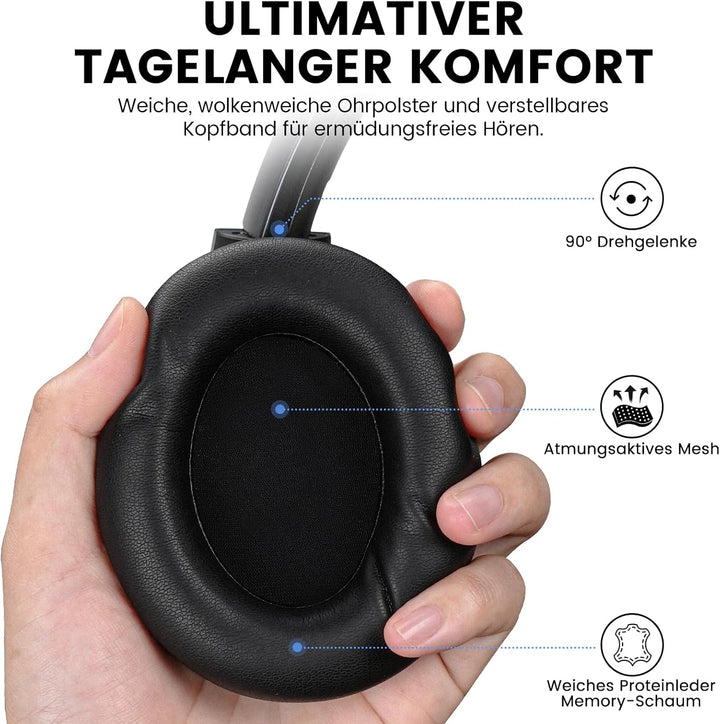 1Mii Y8 Kabellose Bluetooth Kopfhörer, Hybrid Active Noise Cancelling, LDAC Hi-Res Audio, 75h Spielz