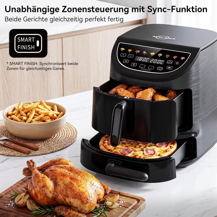 8.5L airfryer, heissluftfritteuse 2 kammern mit Pizzaofen Elektrisch