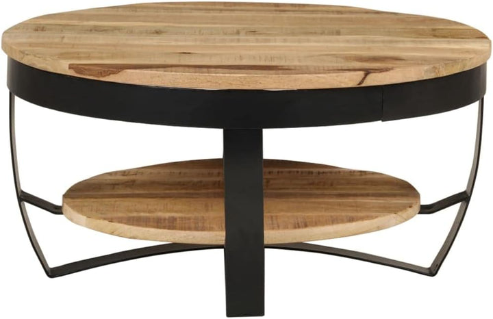 vidaXL Mangoholz Massiv Couchtisch Raues Beistelltisch Wohnzimmer Sofatisch
