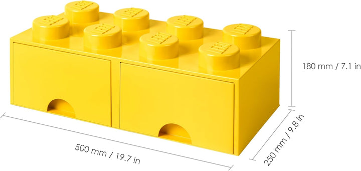 Lego Opslag Baksteen 8 met laden, Plastik, Gelb, 50,2 x 25,2 x cm, 1 Einheiten, Gelb