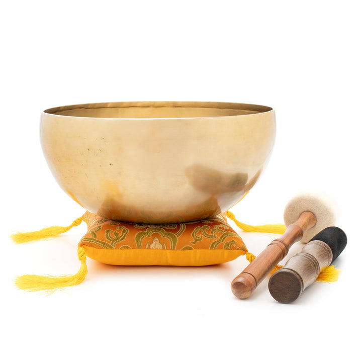 Klangschalen-Set, traditionell handgefertigt aus Nepal, Universalschale, incl. Leder- und Filzklöppe