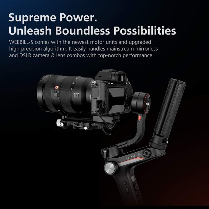 Zhiyun WEEBILL S Handflächenstabilisator mit 3 Achsen für spiegellose Kameras, Smartphone, 300 % ver