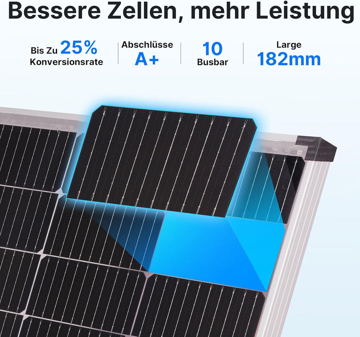 Nicesolar 200W Solarpanel Solarmodul monokristallines Photovoltaik Solarzelle 200 Watt PV Modul für