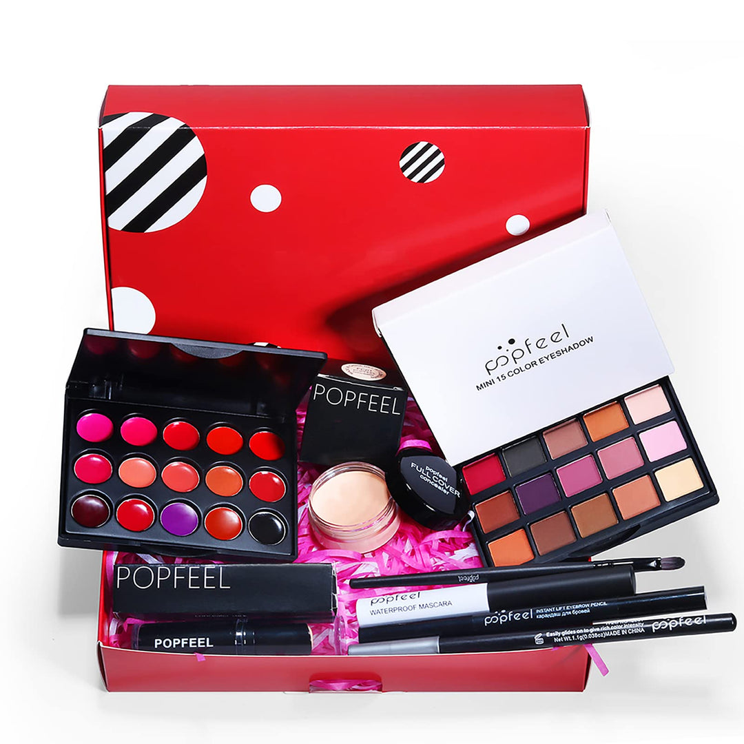 Make Up Set, Schminkkoffer gefüllt, kinderschminke set mädchen, 15 Farben Lidschatten Makeup Palette