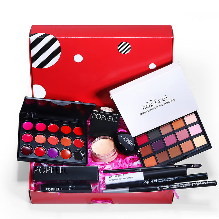Make Up Set, Schminkkoffer gefüllt, kinderschminke set mädchen, 15 Farben Lidschatten Makeup Palette