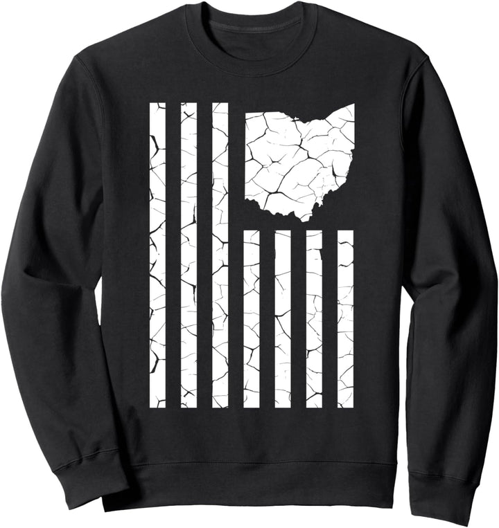 Ohio Cracked American Flag State Pride Sweatshirt