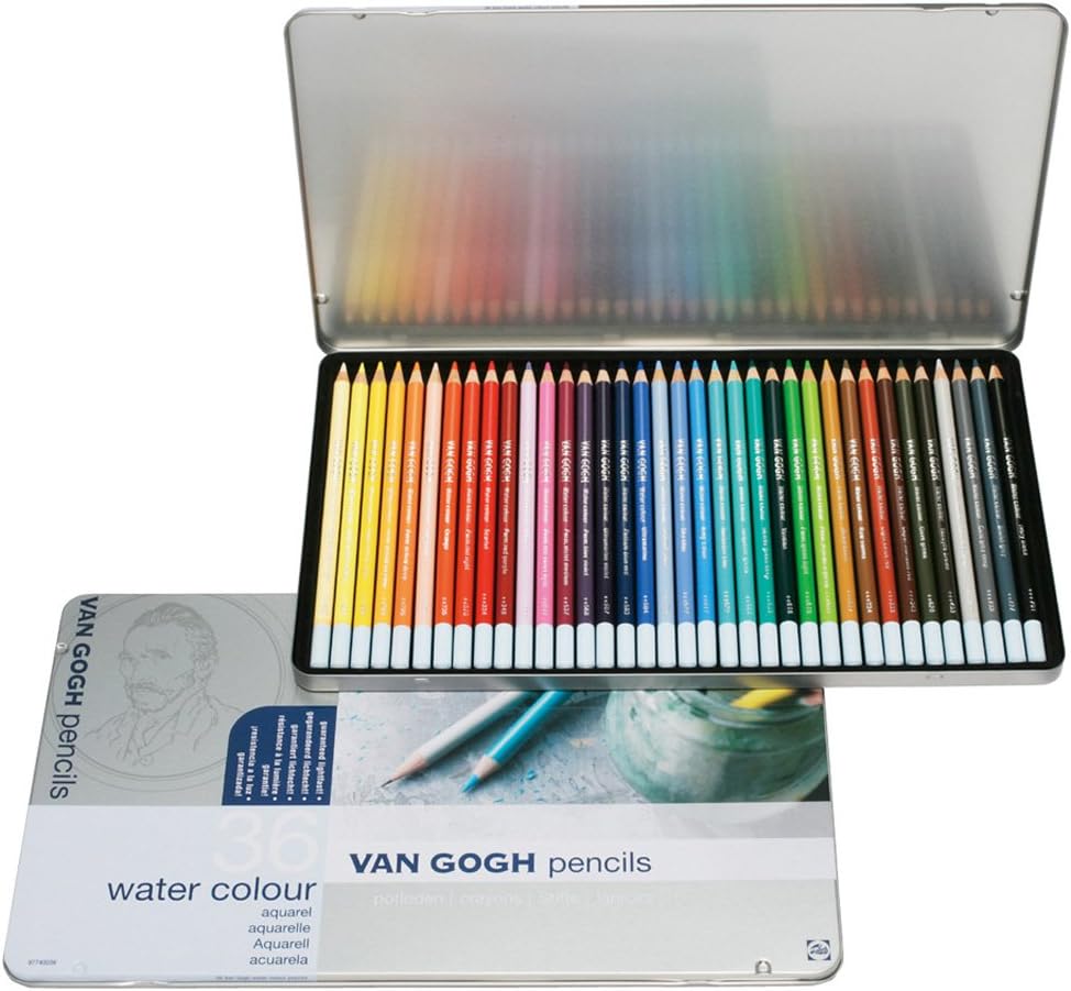 36 Color Set Metal Cased 157 398 Van Gogh Watercolor Pencil (Japan Import)