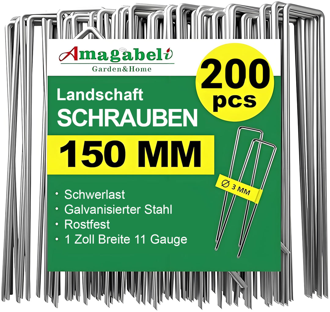 Amagabeli Anti-Rost Erdanker Aus Gehärtetem Stahl Gartenheftklammern Bodenanker für Unkrautvlies Gar