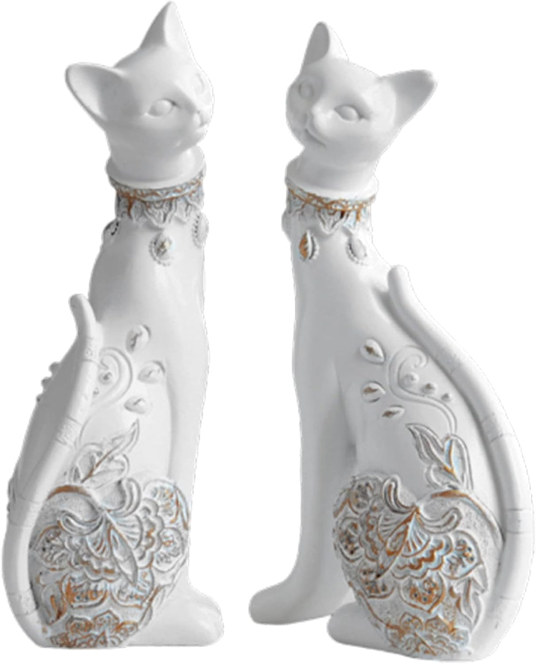 2 Stück/Set Katzenstatuen Heimdekoration Katzenfiguren Paar-Katzenstatuen für Heimdekoration, geeign
