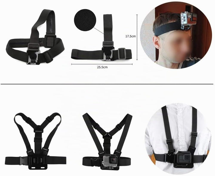 D&amp;F 10-1 Sport Kamera Zubehör Kit für Gopro Hero 7/6/5/4 / Hero (2018) SJCAM YI Crosstour AKASO Camp
