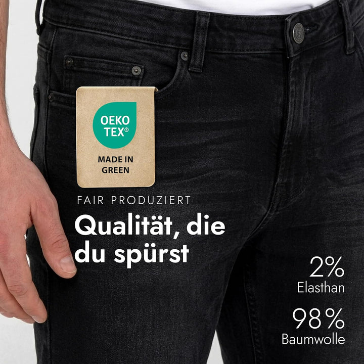 BARBONS Herren Jeans - Bügelleicht - Regular-Fit Stretch - Business Freizeit - Hochwertige Jeans-Hos