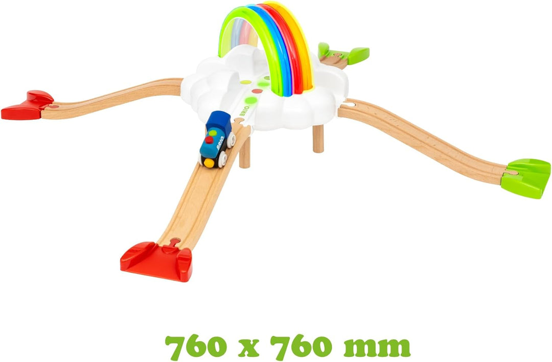 BRIO 36002 Mein erstes Bahn Regenbogen Set - Aufregendes Eisenbahn-Spiel mit kindgerechten Licht- un