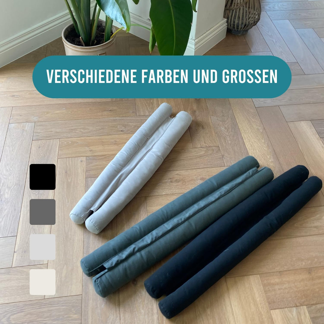 Rori Doppel Zugluftstopper 90cm für Türen - Türluftstopper für Schutz - Türbodendichtung Grau - Zugs
