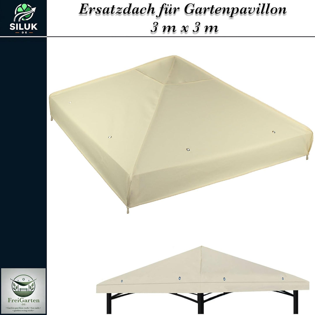 freigarten.de Ersatzdach für Pavillon 3x3 Meter Wasserdicht Material: Panama PCV Soft 370g/m² extra