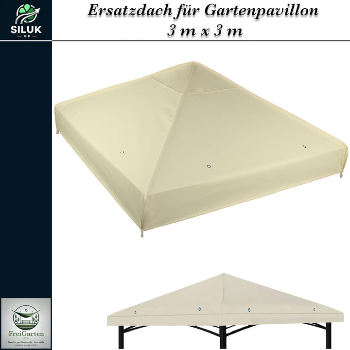 freigarten.de Ersatzdach für Pavillon 3x3 Meter Wasserdicht Material: Panama PCV Soft 370g/m² extra