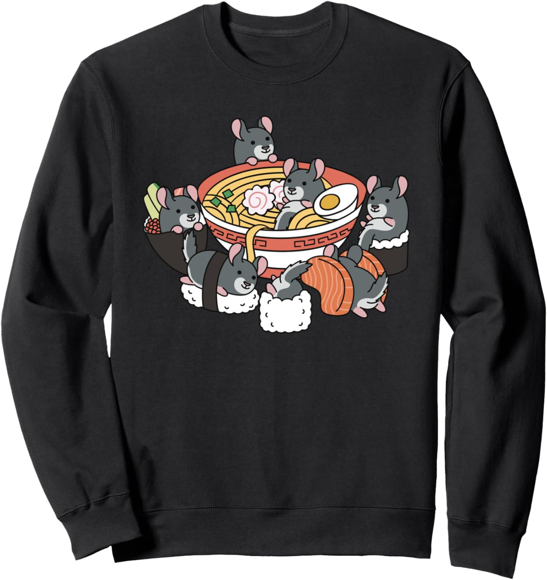 Ramen Sushi Eigentlichen Chinchillas Haustier Sweatshirt