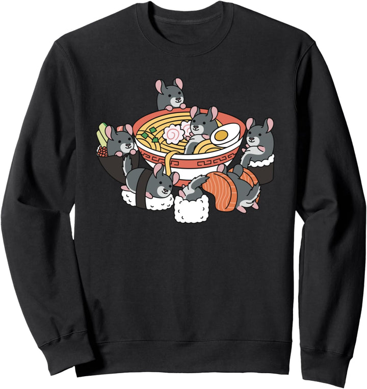 Ramen Sushi Eigentlichen Chinchillas Haustier Sweatshirt