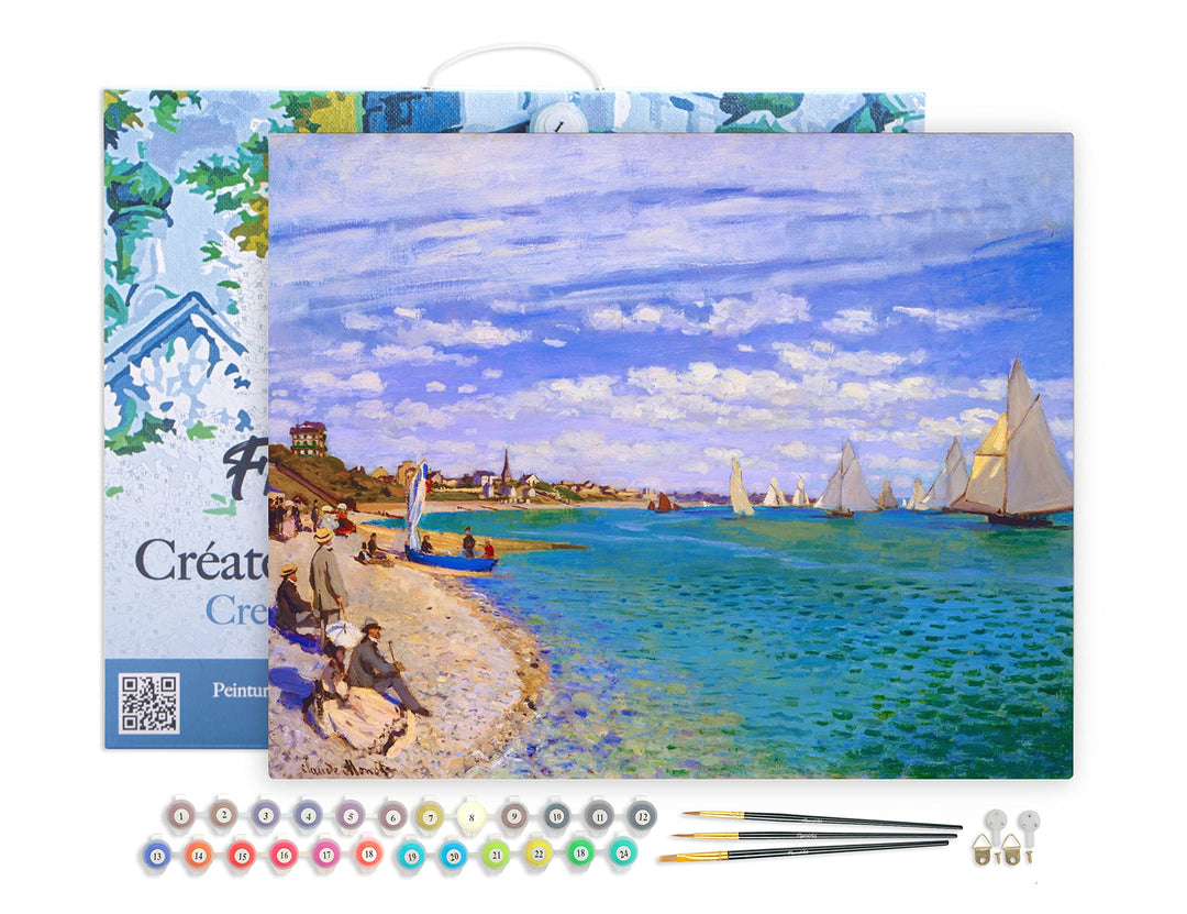 Figured'Art Malen Nach Zahlen Erwachsene Mit Rahmen Regatta bei Sainte-Adresse - Monet - Paint by Nu